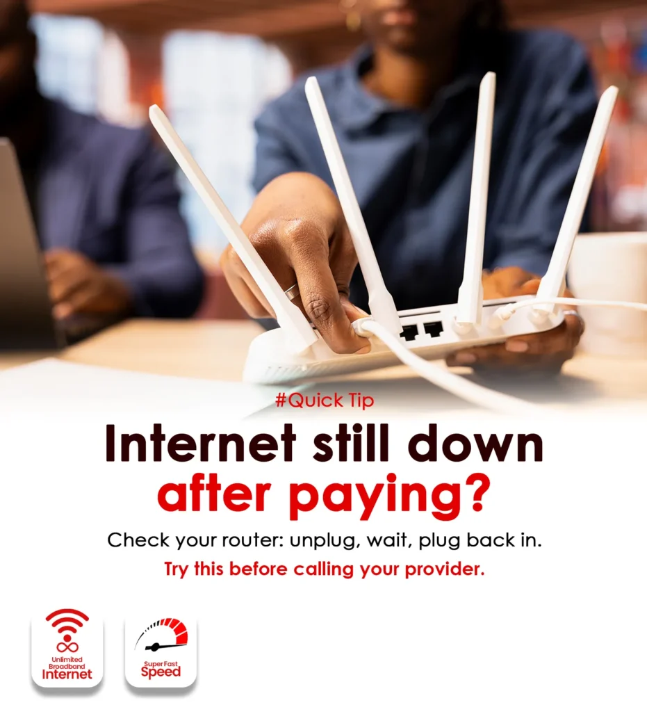 “Internet troubleshooting tips from Telecel Liberia support team”