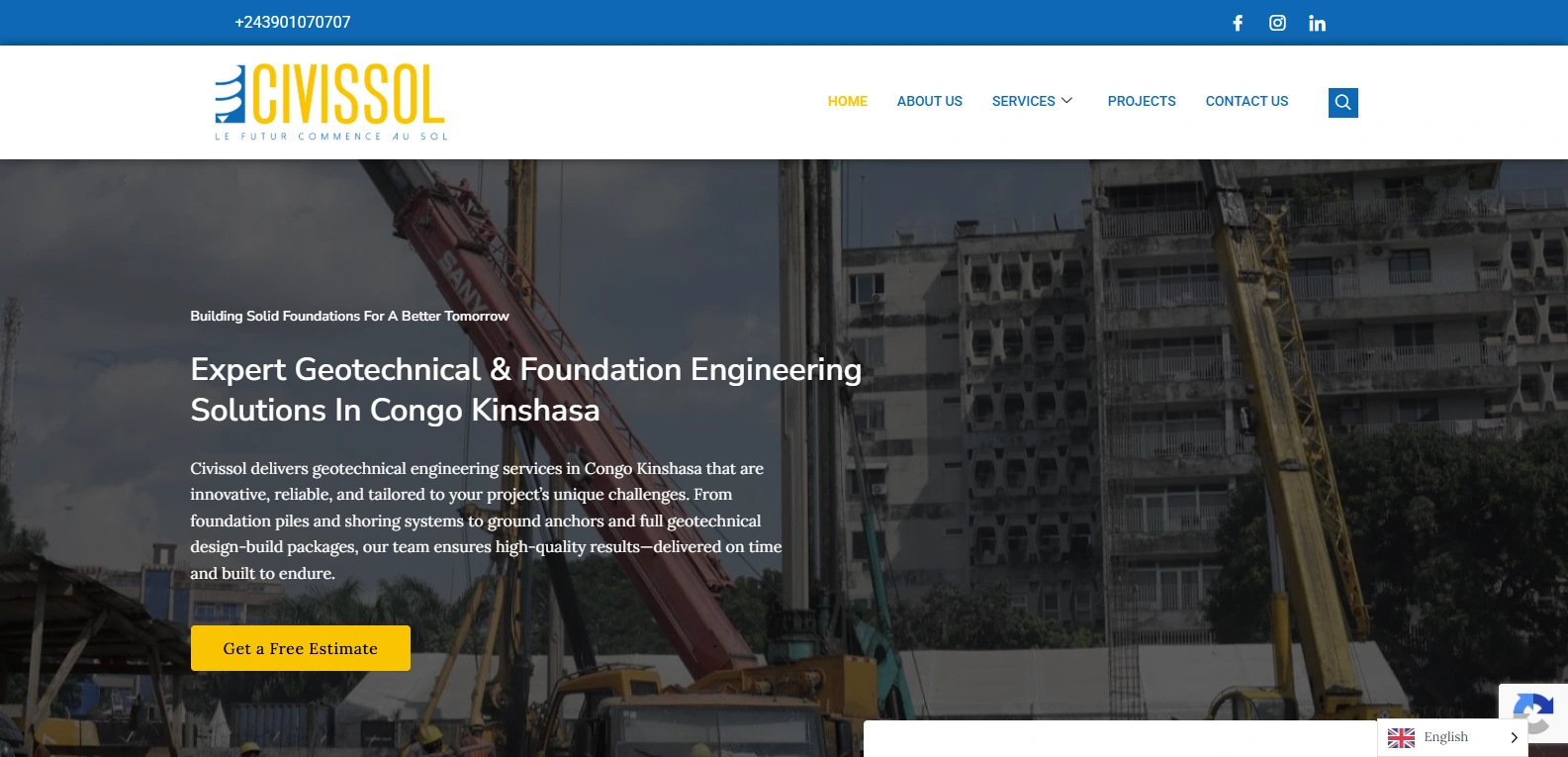 Civissol website homepage